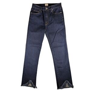 Jonathan Simkhai‎ Standard Women's Dark Wash Denim Fringe Hem Jeans (Fits 28x28)